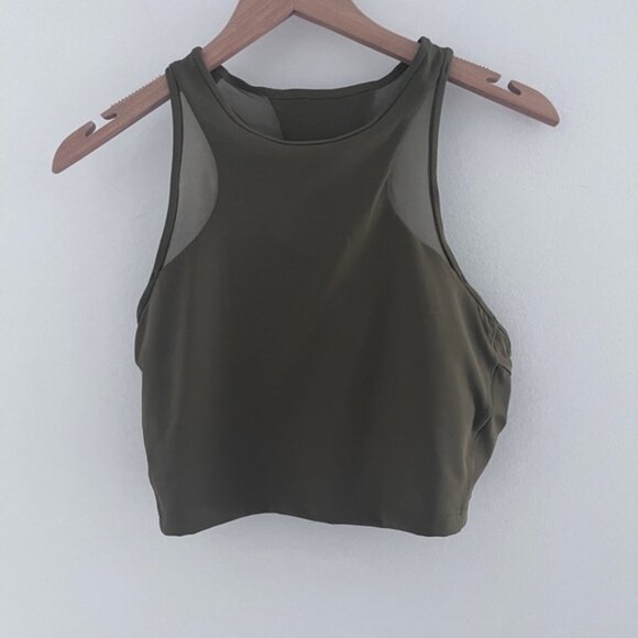 Athleta Conscious Mesh Crop Bra Green size large - Picture 2 of 5